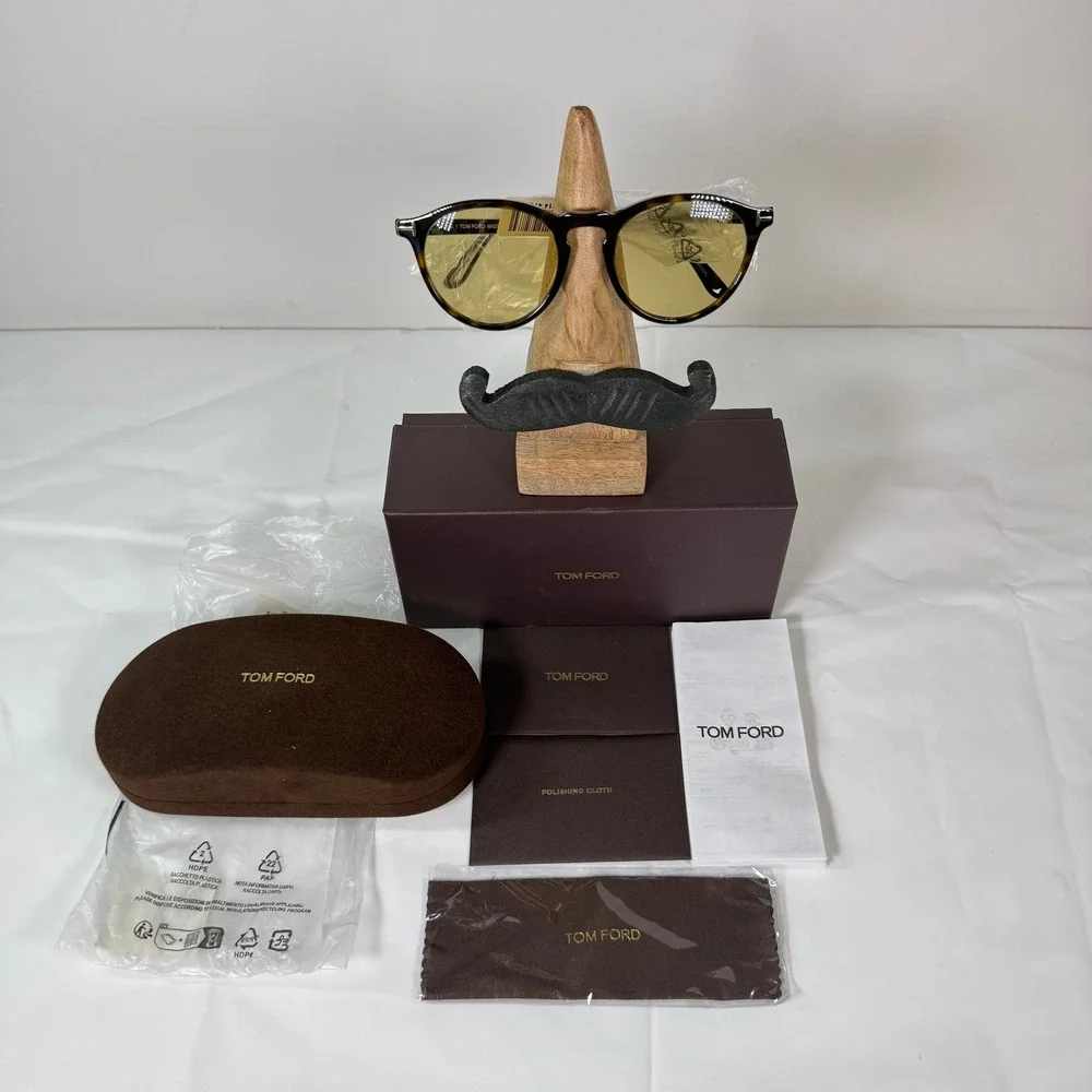 Tom Ford Aurele TF904 52N Dark Havana Photochromic Yellow Lens Sunglasses Italy